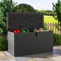 Large Storage Box with Lock - Rattan, HDPE
