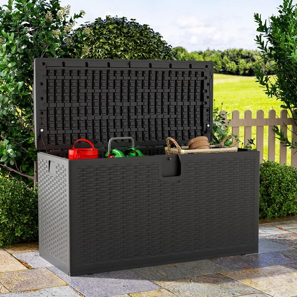 Large Storage Box with Lock - Rattan, HDPE
