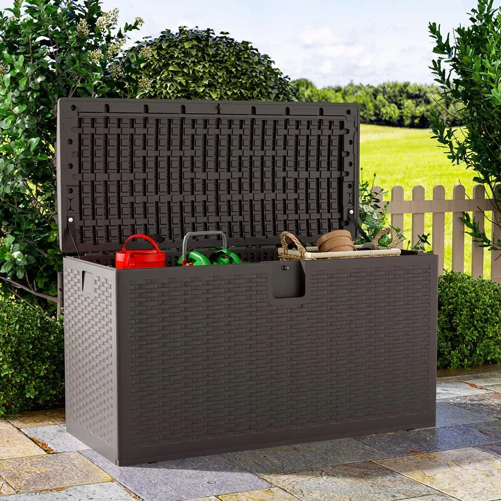 Large Storage Box with Lock - Rattan, HDPE image
