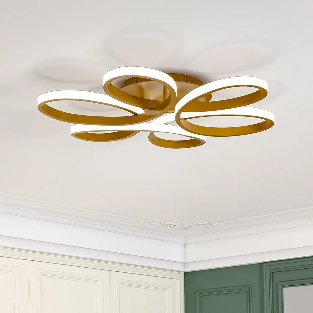 LED Ceiling Light with Frame - Gold, Aluminum