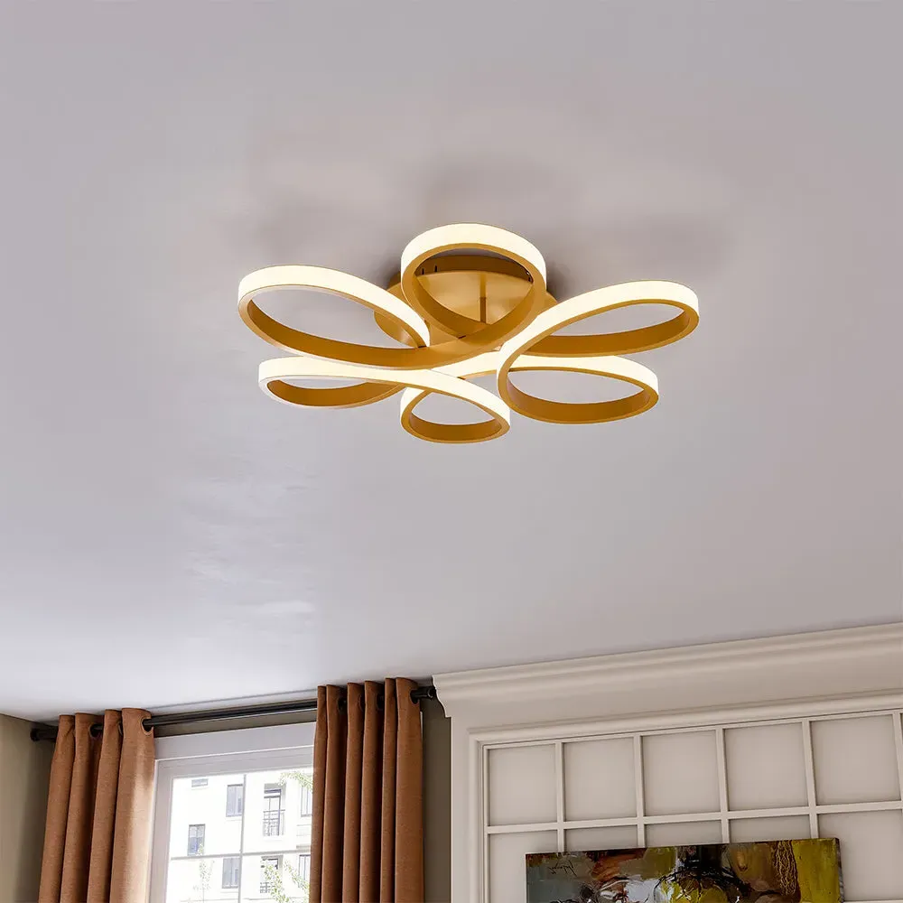 LED Ceiling Light with Frame - Gold, Aluminum