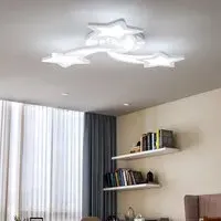 LED Ceiling Light with Star Shades - White, Steel