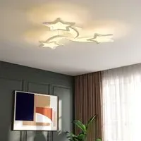 LED Ceiling Light with Star Shades - White, Steel