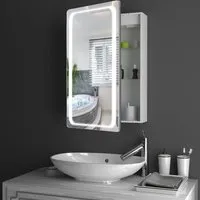 LED Mirror Cabinet with Sensor - Silver, Glass