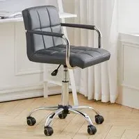 Low Back Office Chair with Chrome Base - PU Leather