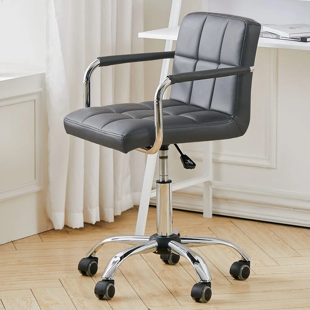 Low Back Office Chair with Chrome Base - PU Leather image