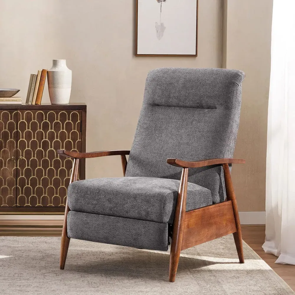 Manual Recliner Armchair - Grey, Fabric image