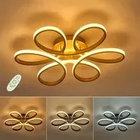 Modern LED Ceiling Light with Dimmer - Black, Aluminum