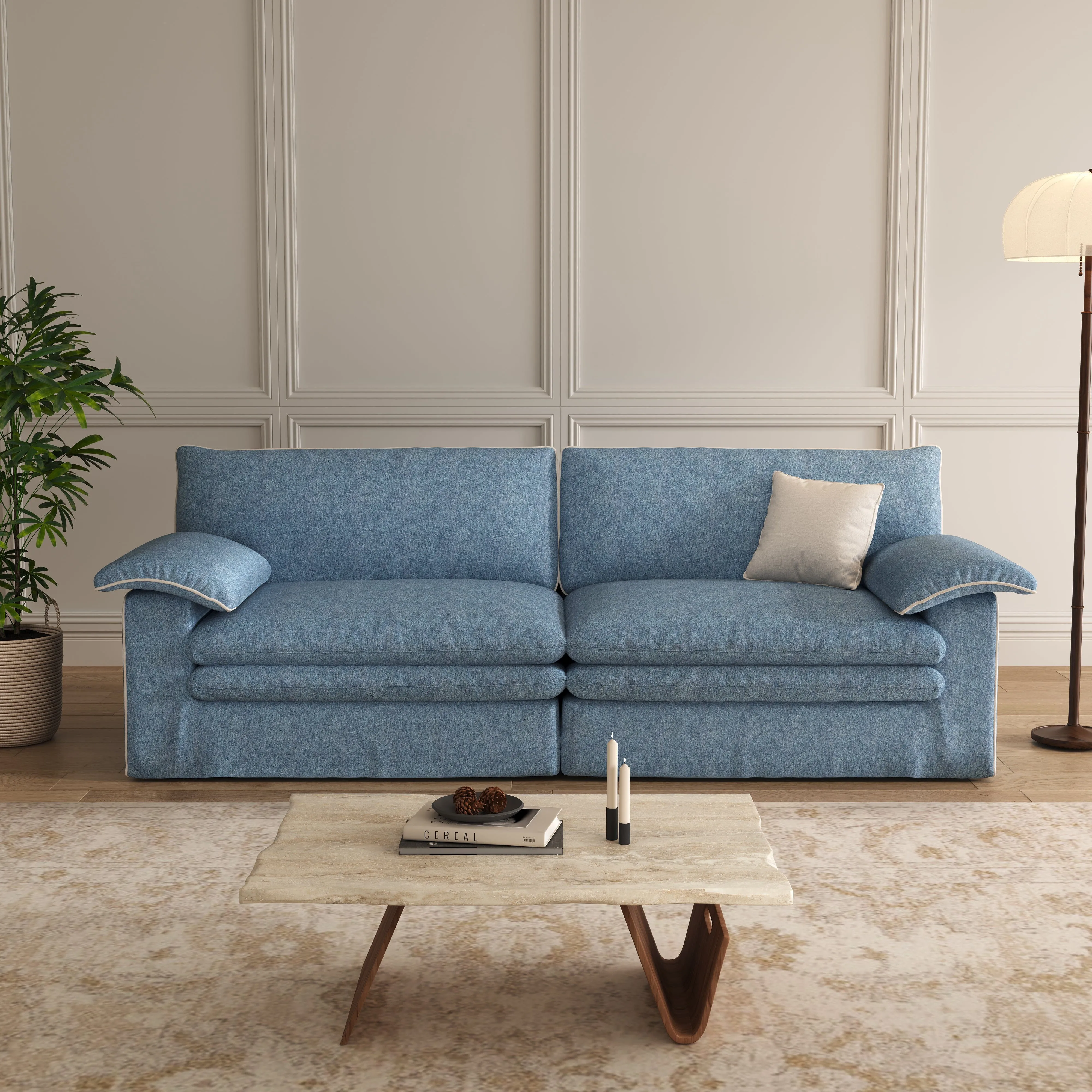 Modular Sofa with Detachable Design - Lambswool