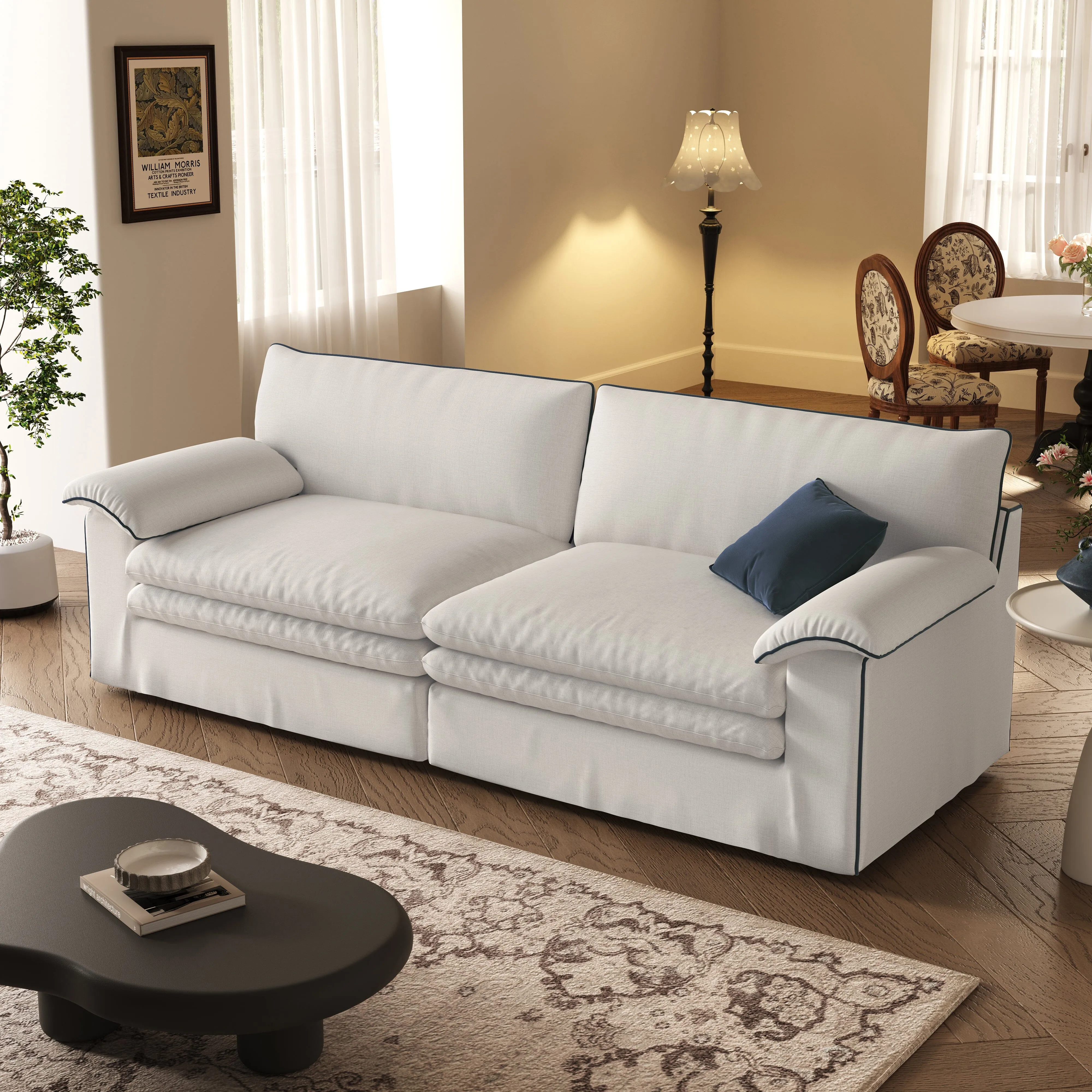 Modular Sofa with Detachable Design - Lambswool