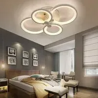 Multi-Ring LED Semi-Flush Ceiling Light - White