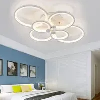 Multi-Ring LED Semi-Flush Ceiling Light - White