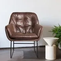 Padded Armchair with Double Layer - Faux Leather