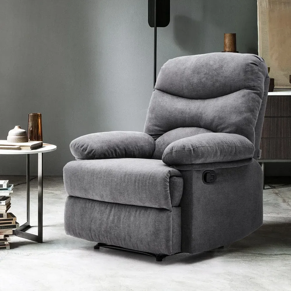 Recliner Armchair with Control Switch - Faux Leather