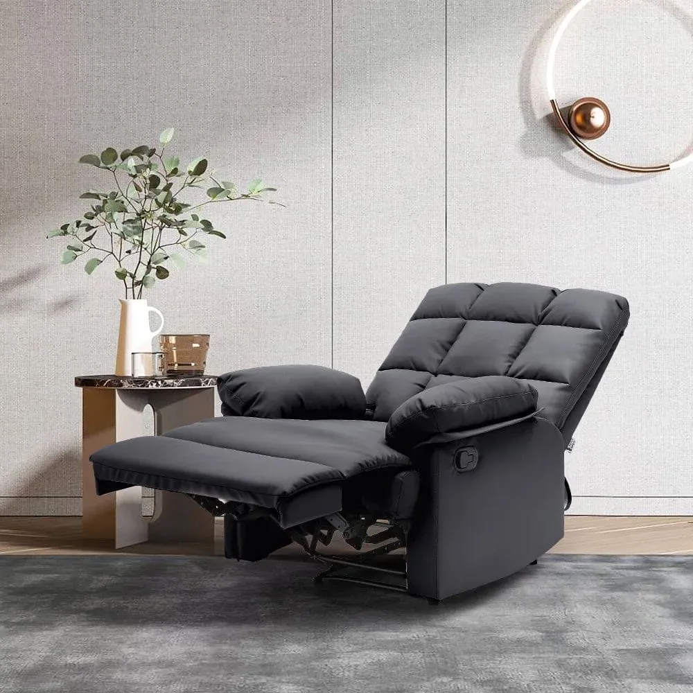 Recliner Armchair with Control Switch - Faux Leather image