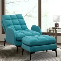 Recliner Chair with Ottoman - Velvet