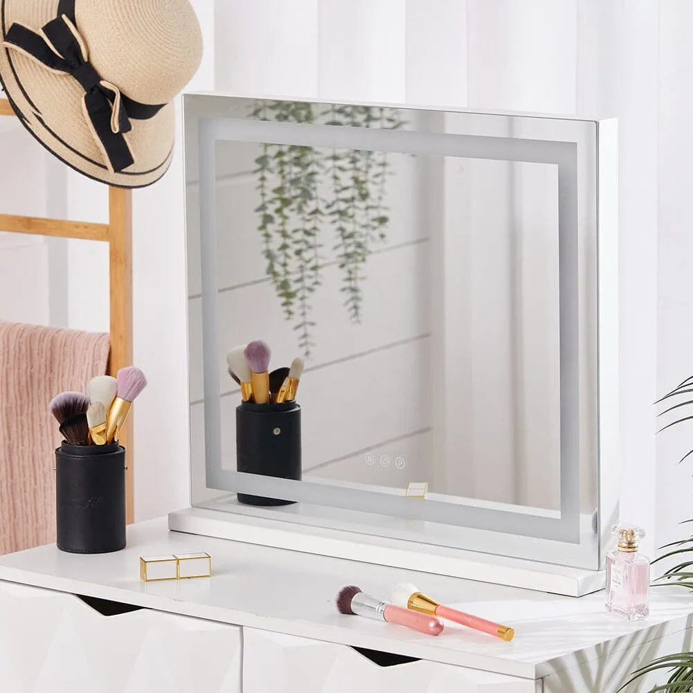 Rectangle Vanity Mirror with LED Strip - Glass