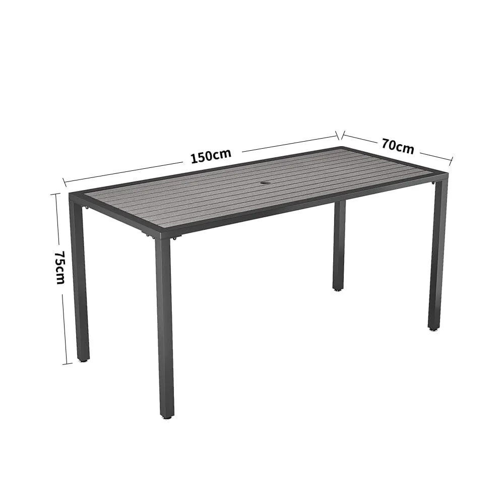 Rectangular Outdoor Dining Table - Grey, WPC image