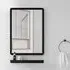Rectangular Wall Mirror - Black, Aluminum Alloy