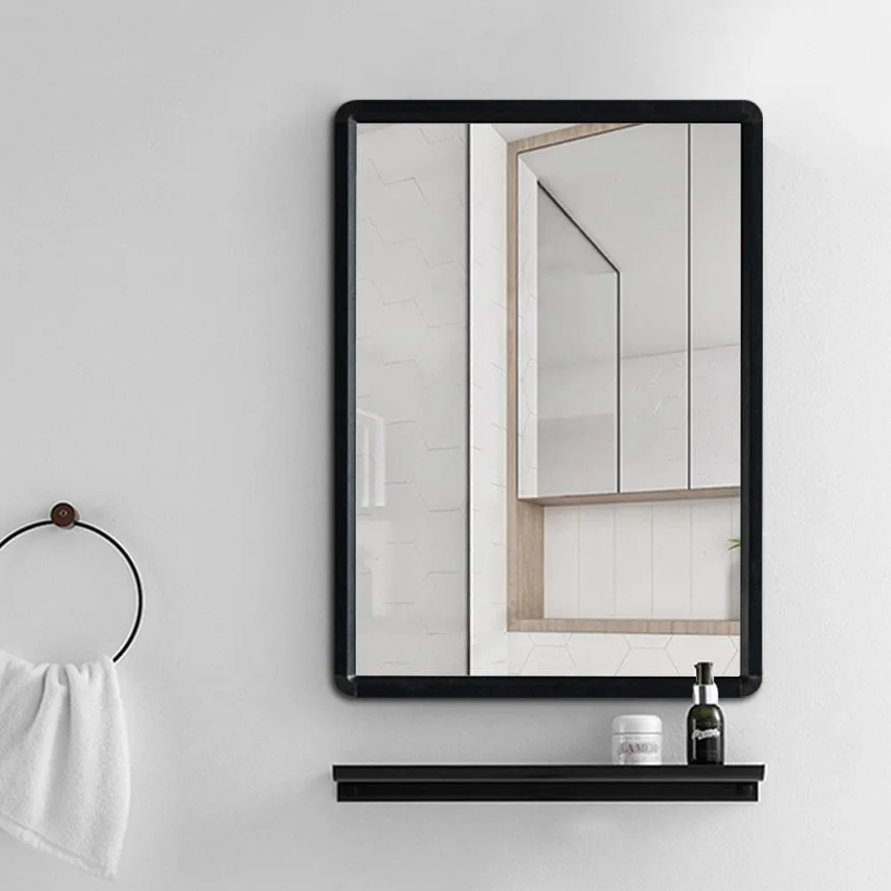 Rectangular Wall Mirror - Black, Aluminum Alloy image