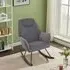 Rocking Chair with Armrests - Grey, Velvet