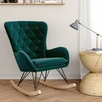 Rocking Chair with Cushion - Velvet