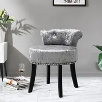 Round Accent Chair with Backrest - Velvet