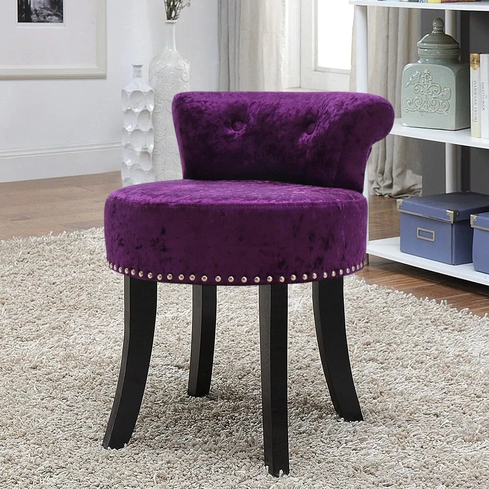 Round Accent Chair with Backrest - Velvet