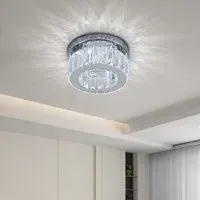 Round Crystal Ceiling Light - Chrome, Steel