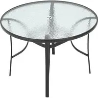 Round Dining Table with Umbrella Hole - Glass