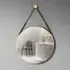 Round Hanging Mirror Adjustable - Gold, Metal