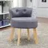 Round Vanity Stool with Backrest - Velvet