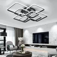 Semi Flush LED Ceiling Light - Black, Metal