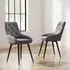 Set of 2 Dining Chairs with Arms - Velvet