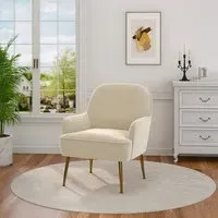 Shell-Back Armchair with Gold Legs - Velvet