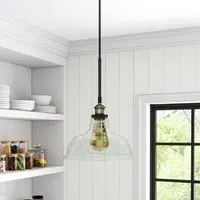 Single Light Pendant Light - Black, Glass