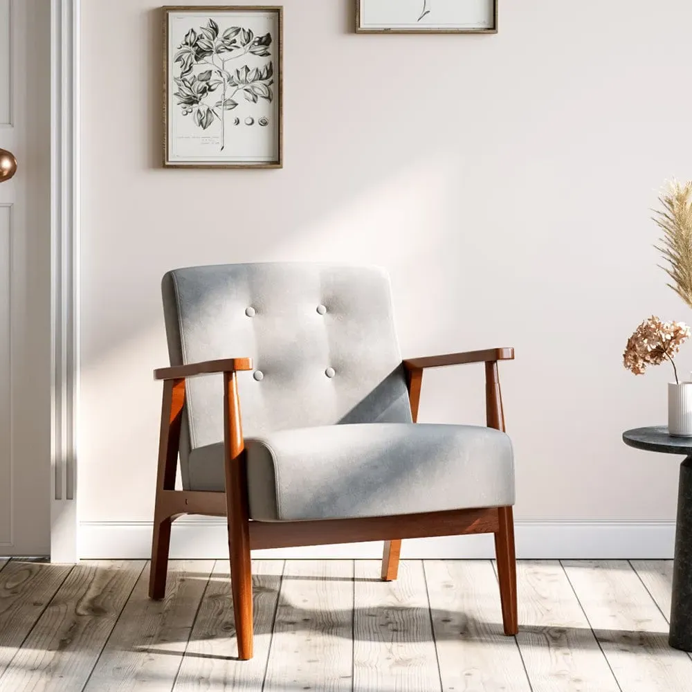 Single Lounge Chair with Cushion - Linen image