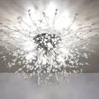 Sputnik Flush Mount Ceiling Light - Chrome, Crystal