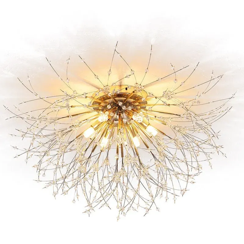 Sputnik Flush Mount Ceiling Light - Chrome, Crystal image