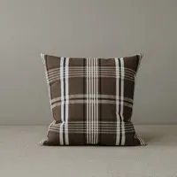Square Cushion with Removable Cover - Brown, Cotton