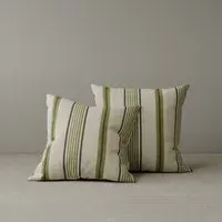 Square Cushion with Removable Cover - Green, Cotton