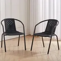 Square Dining Set with Parasol Hole - Wicker