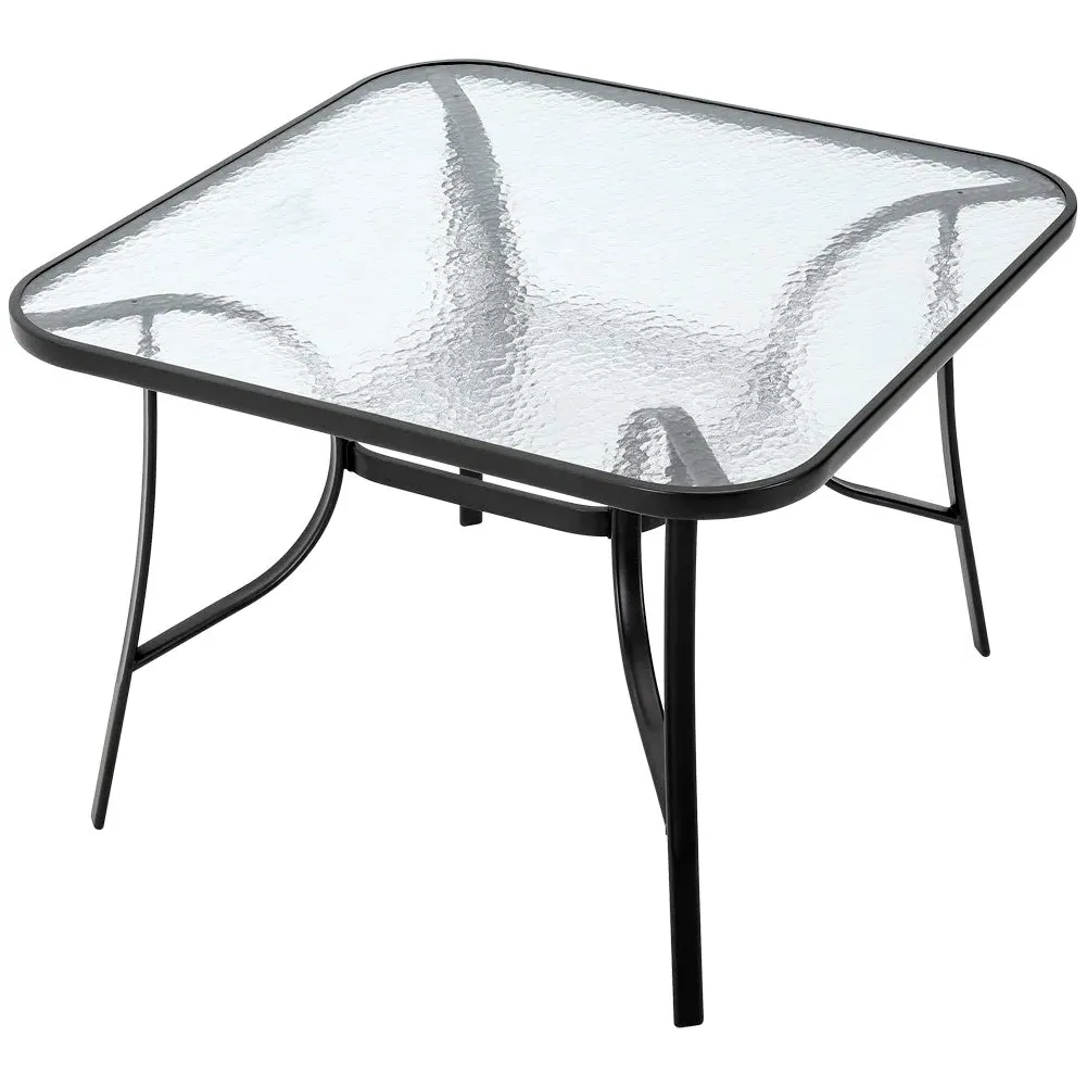 Square Dining Table with Umbrella Hole - Black image