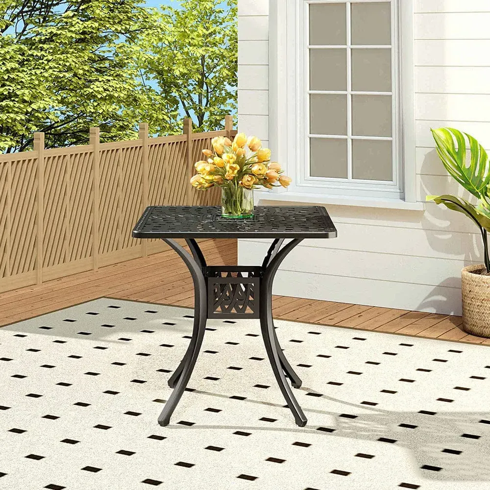 Square Garden Dining Table - Black, Cast Aluminium image