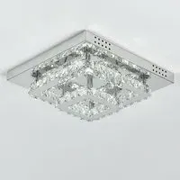 Square LED Ceiling Light with Crystal - Chrome