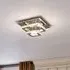 Square LED Ceiling Light with Crystal - Chrome