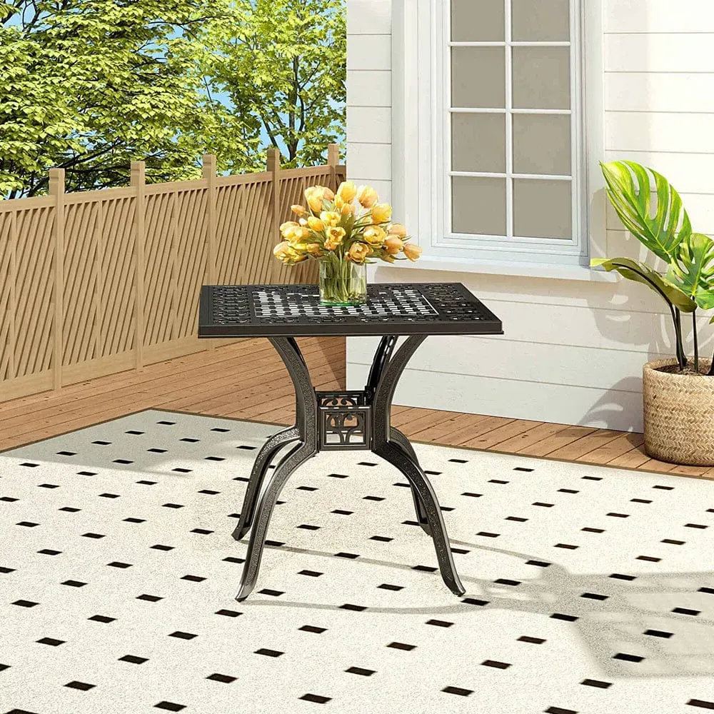 Square Outdoor Dining Table - Black, Cast Aluminium image
