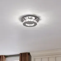 Stacked LED Ceiling Light with Crystal Rims - Chrome