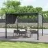 Steel Pergola with Retractable Canopy - Dark Grey