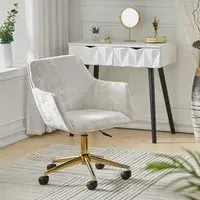 Swivel Office Chair with Flared Arms - Velvet